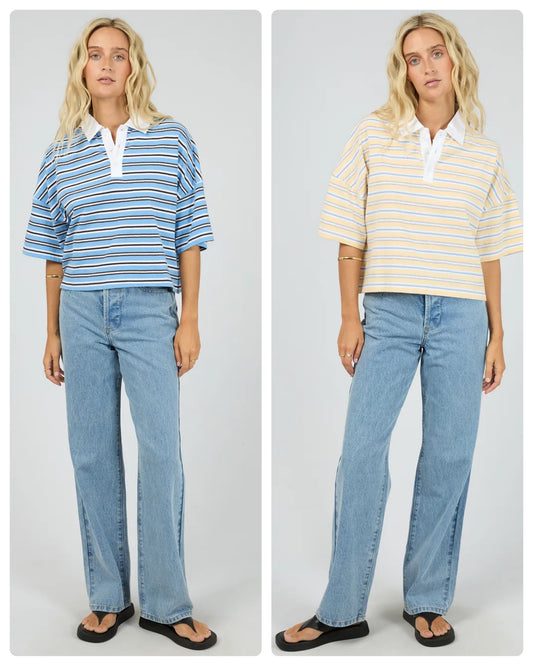 JUNIE STRIPE RUGBY TEE