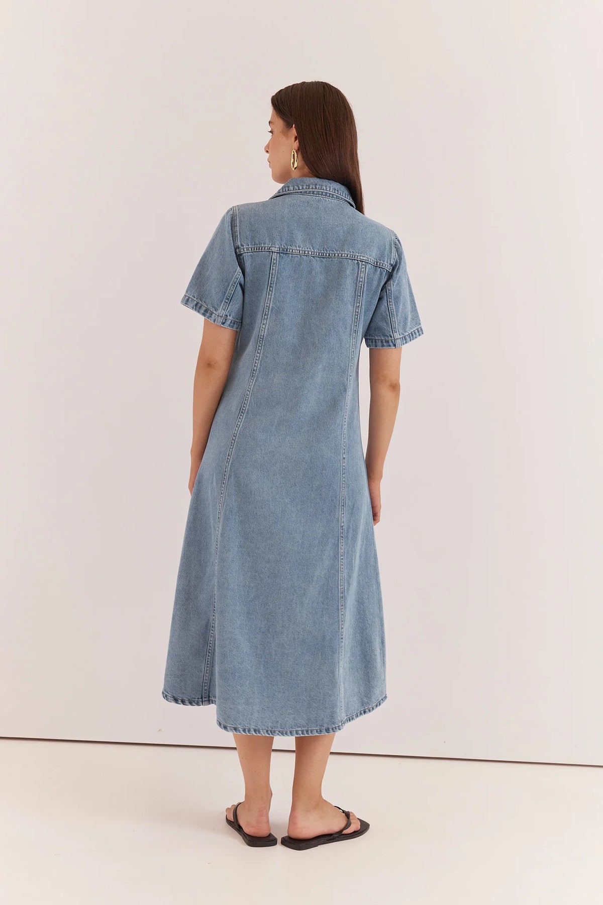 KARA DENIM MIDI DRESS
