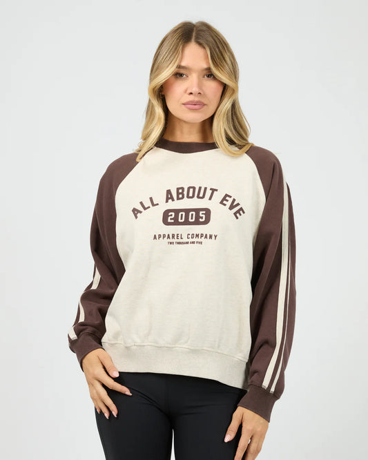 CONTRAST CLUB RAGLAN CREW OAT