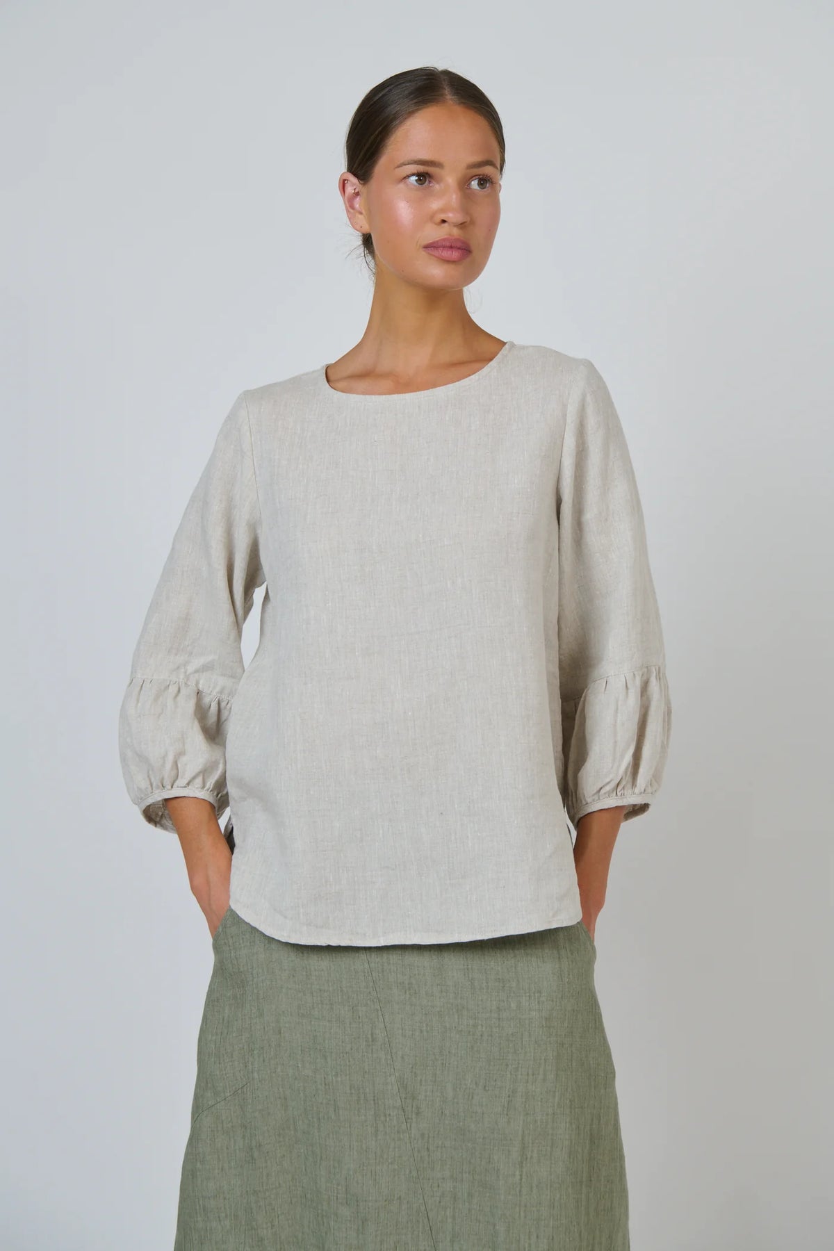GA651 LINEN TOP