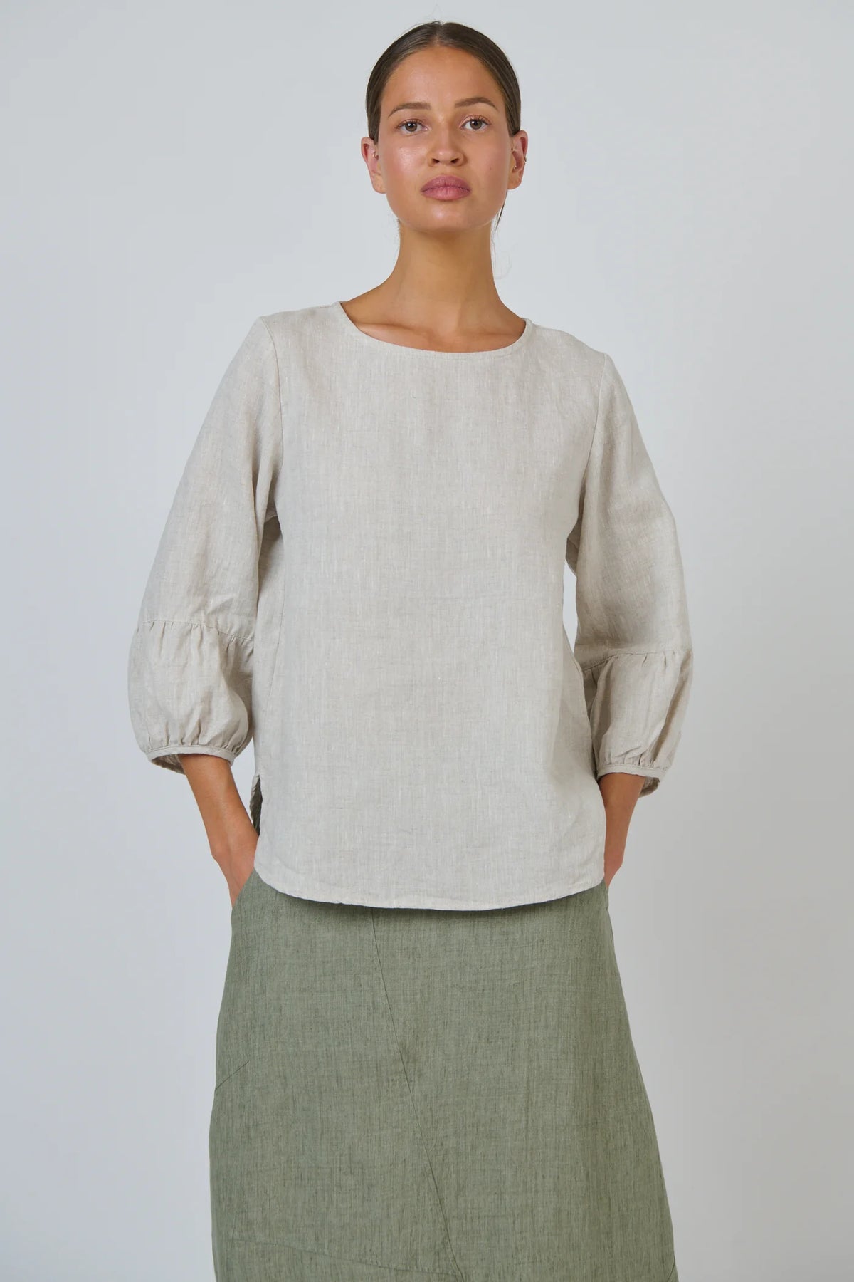 GA651 LINEN TOP
