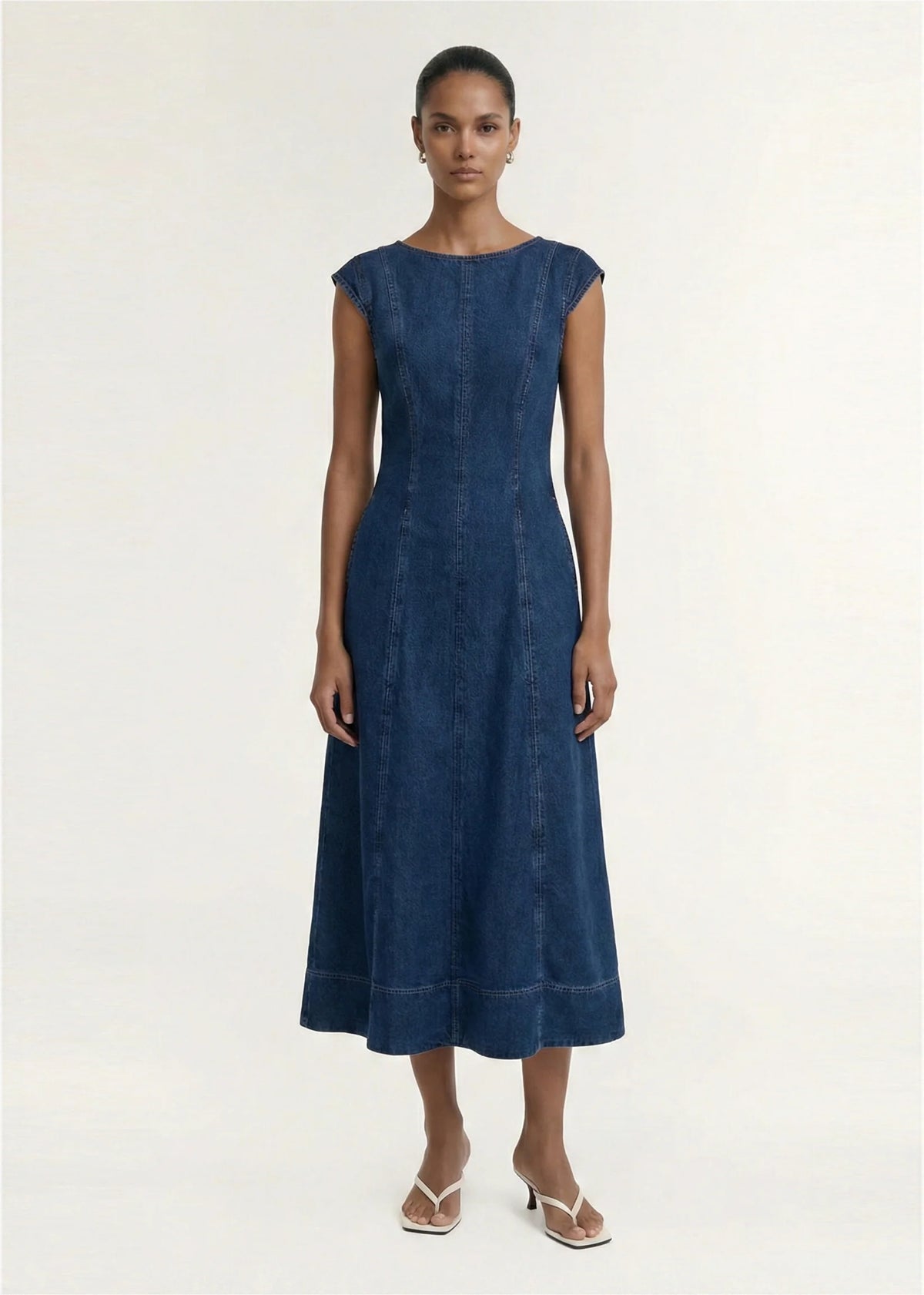 ROMA CHAMBRAY MIDI DRESS