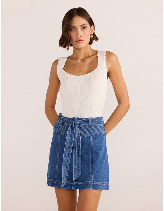 ELLIS DENIM PANEL MINI SKIRT