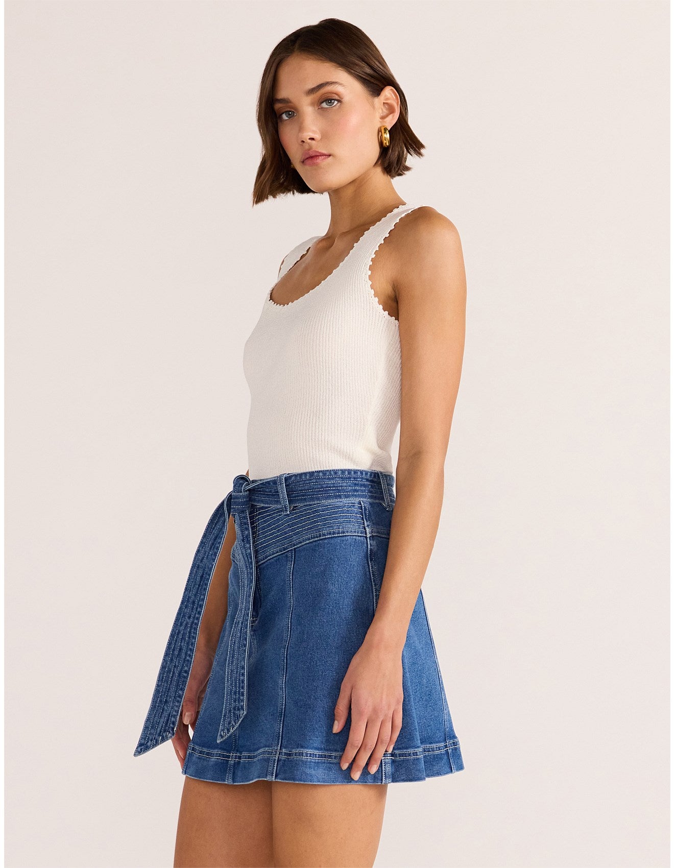 ELLIS DENIM PANEL MINI SKIRT
