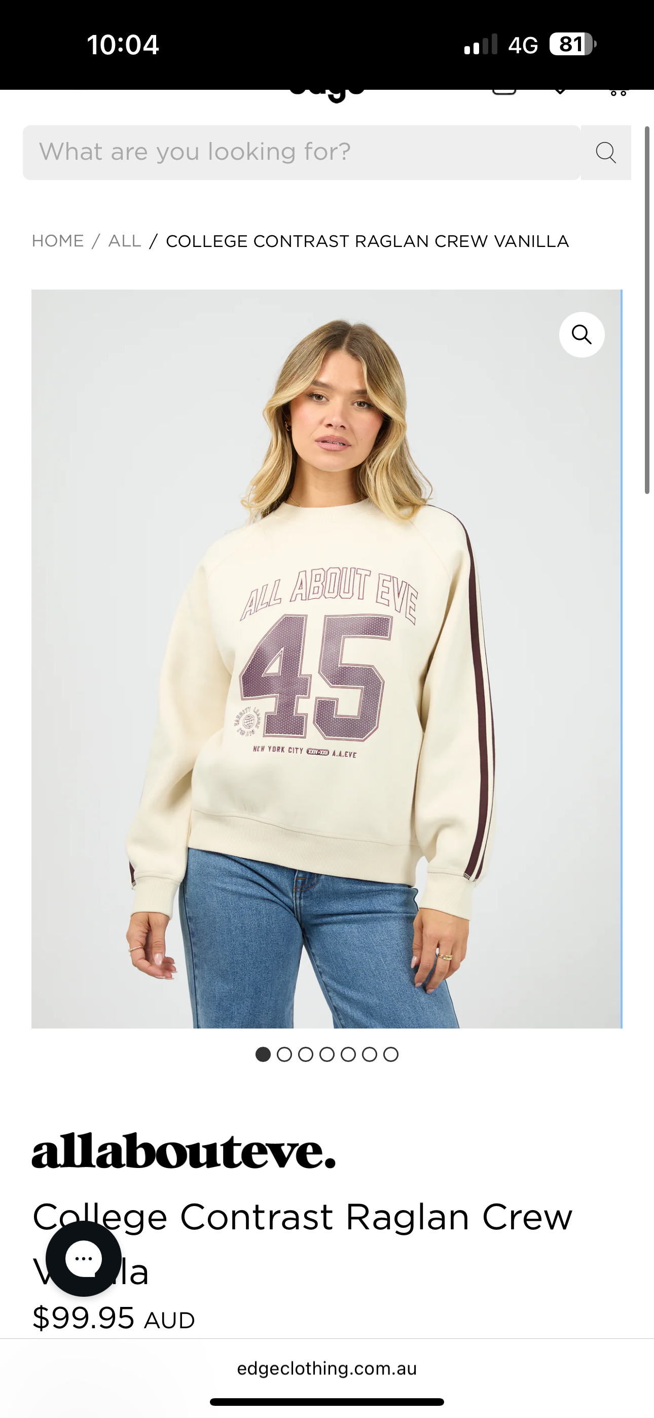 COLLEGE CONTRAST RAGLAN CREW