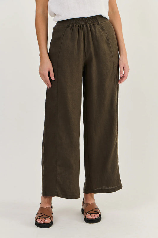 GA475 ESPRESSO LINEN PANTS