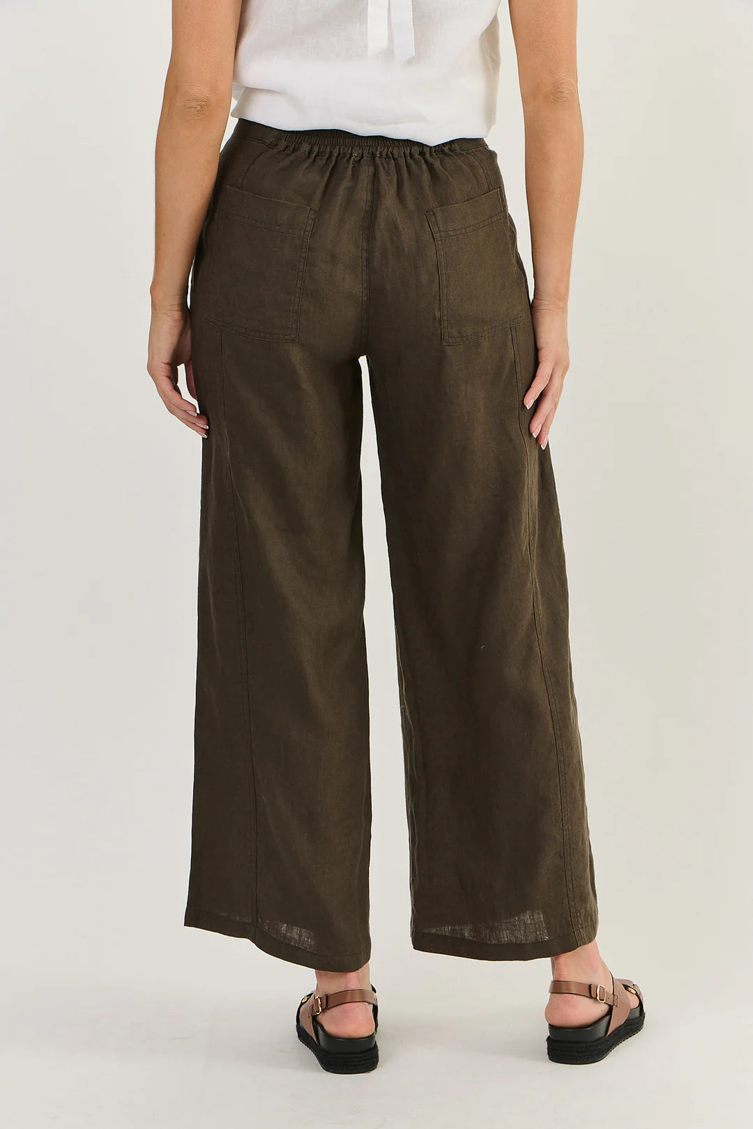 GA475 ESPRESSO LINEN PANTS