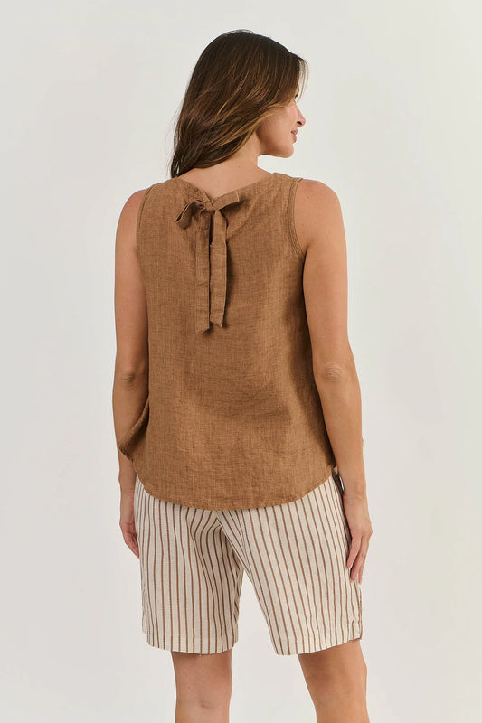 GA506 GINGERBREAD LINEN TOP