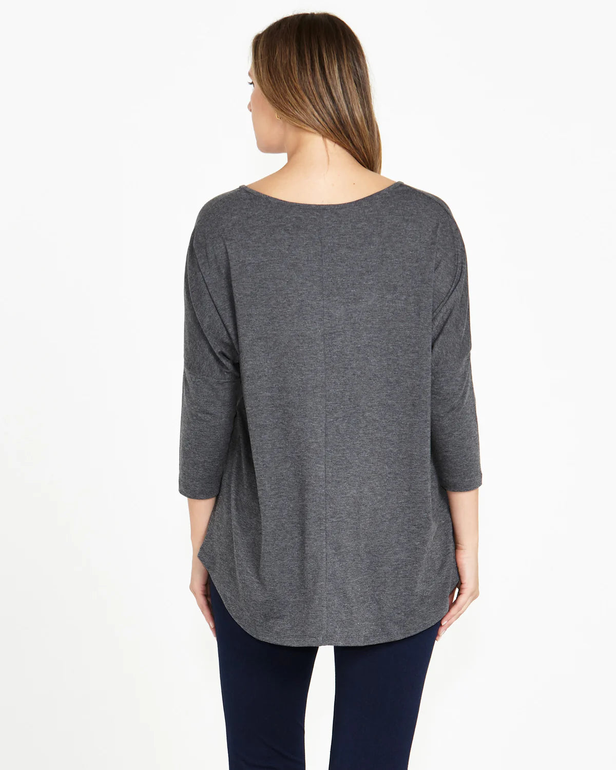 Milan 3/4 Sleeve Top CHARCOAL