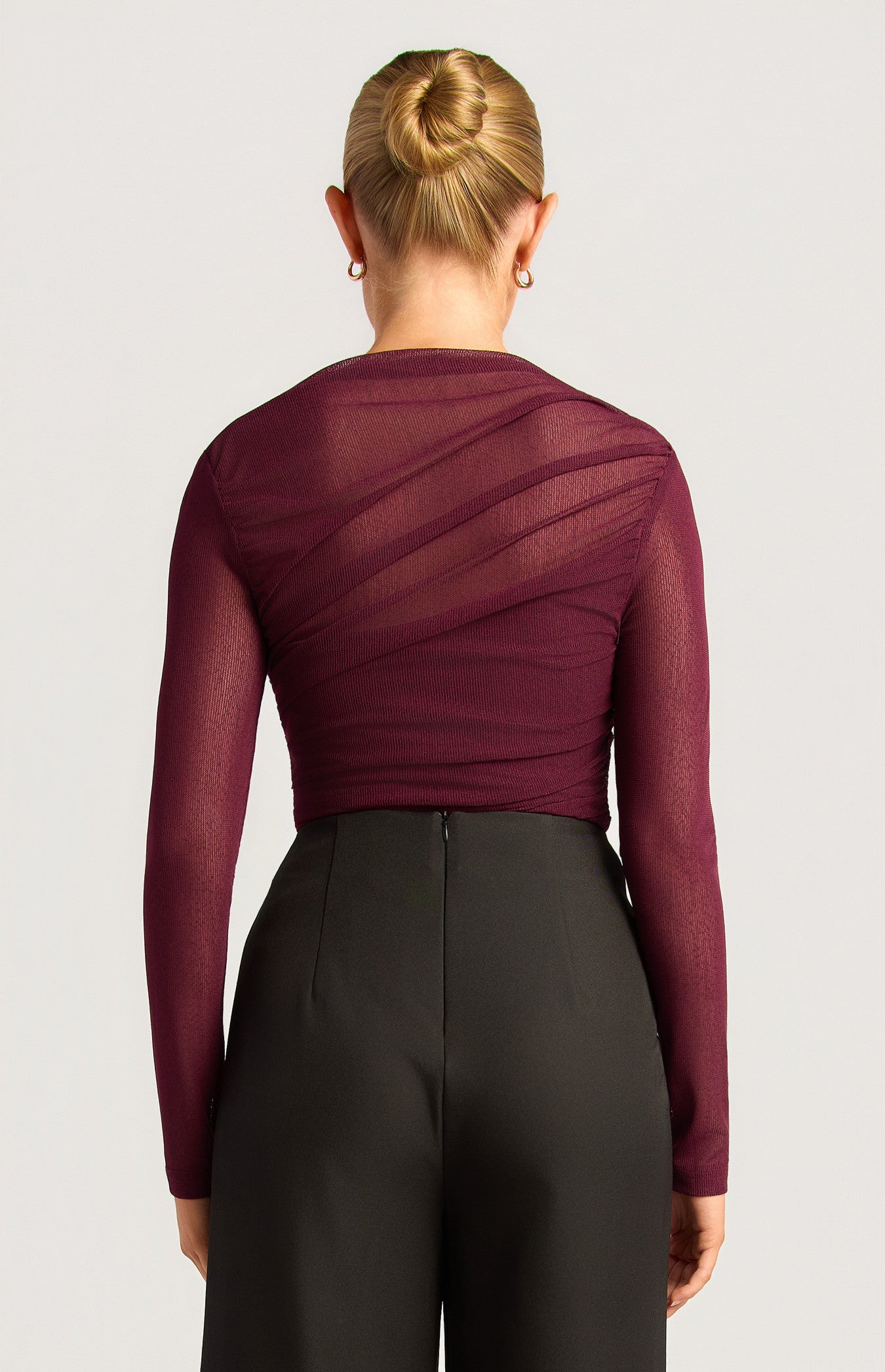 ASYMMETRIC HEM RUTCHED TOP