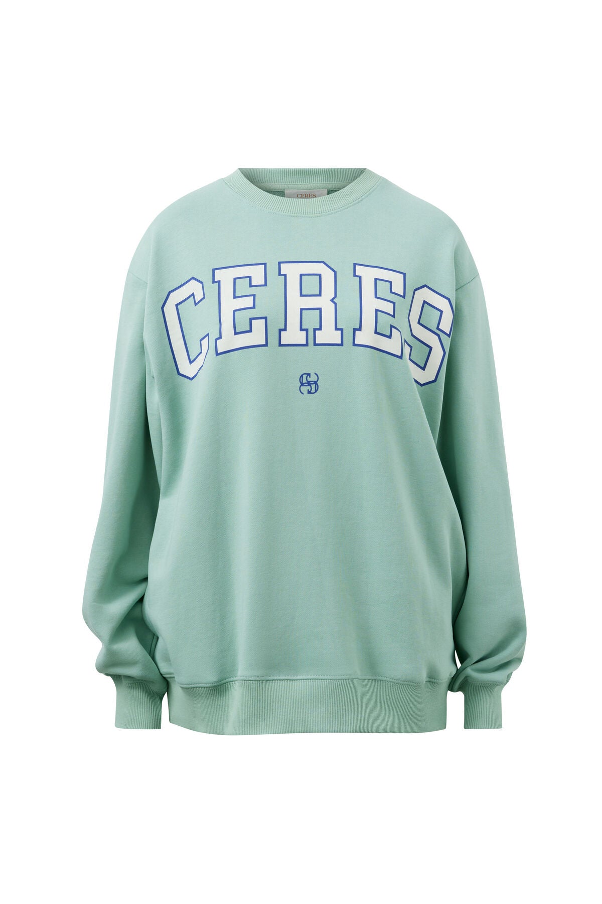 ISLA OVERSIZED SLOUCHY CREW SEAFOAM