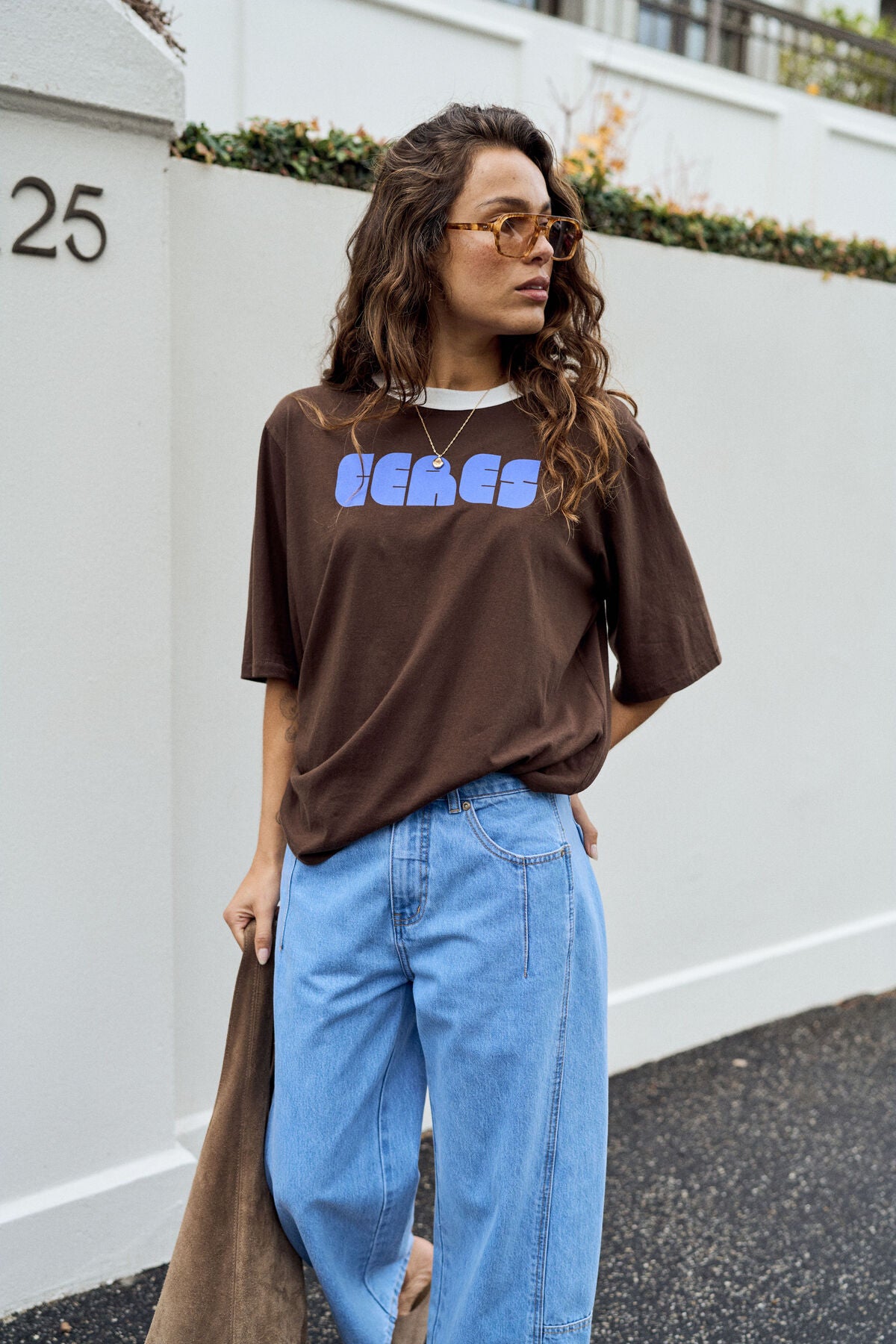 LUNA RELAXED TEE CHOC ABSTRACT