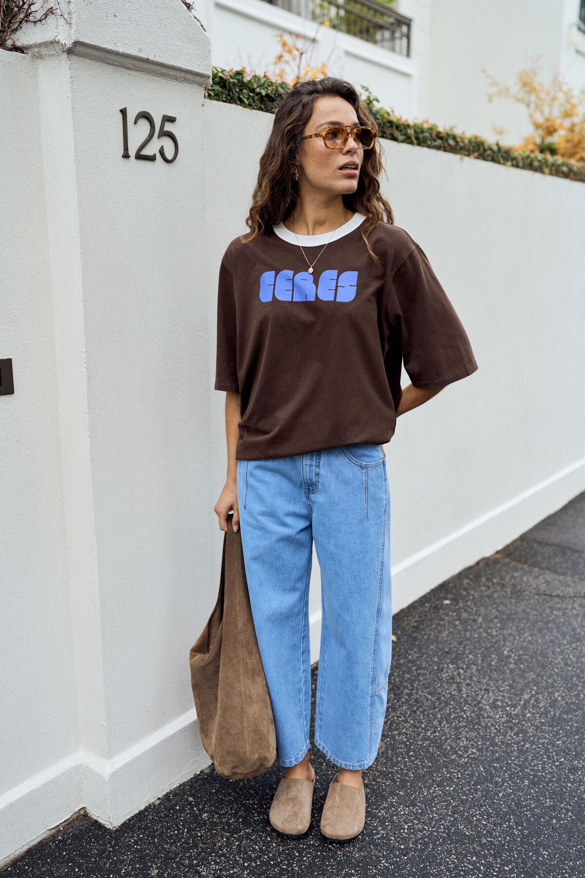 LUNA RELAXED TEE CHOC ABSTRACT