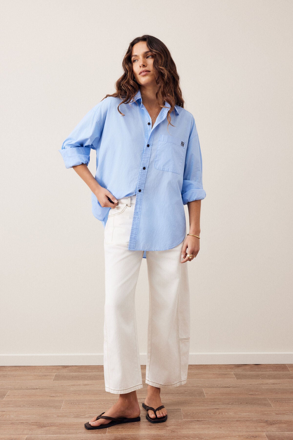 PETA OVERSIZED SHIRT SKY BLUE