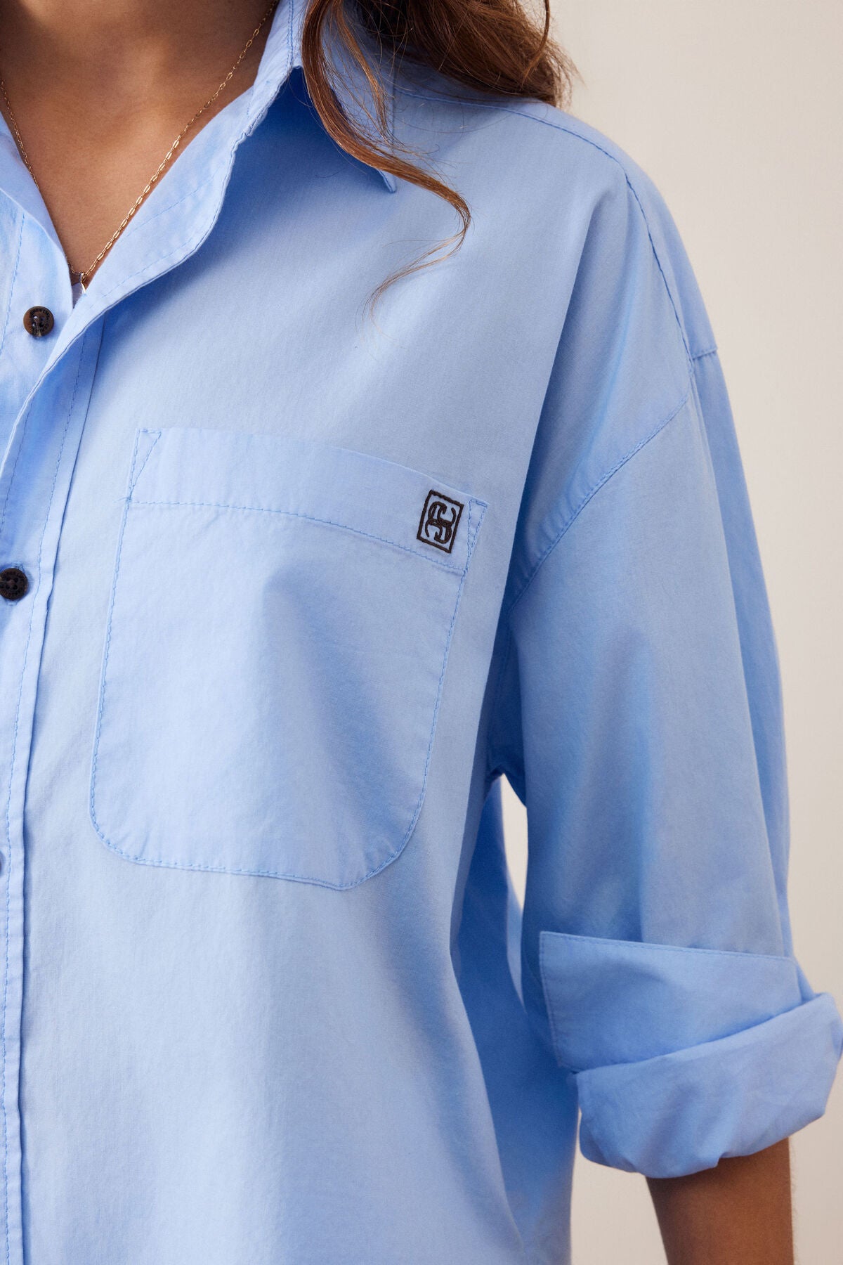 PETA OVERSIZED SHIRT SKY BLUE