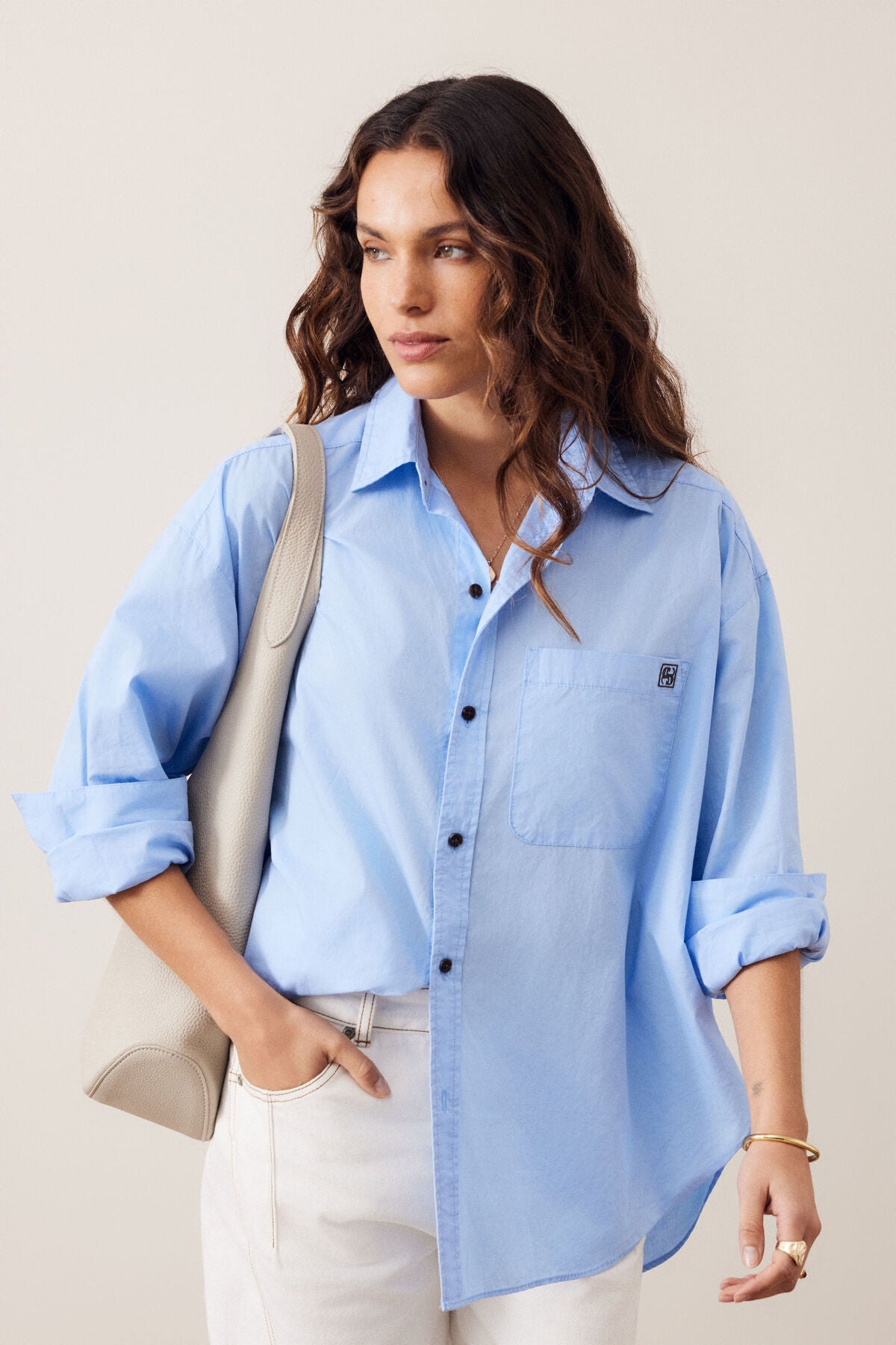 PETA OVERSIZED SHIRT SKY BLUE