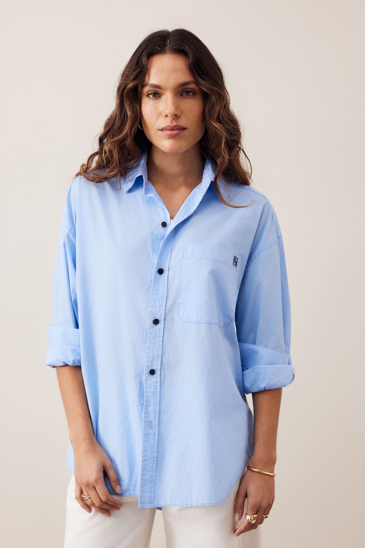 PETA OVERSIZED SHIRT SKY BLUE