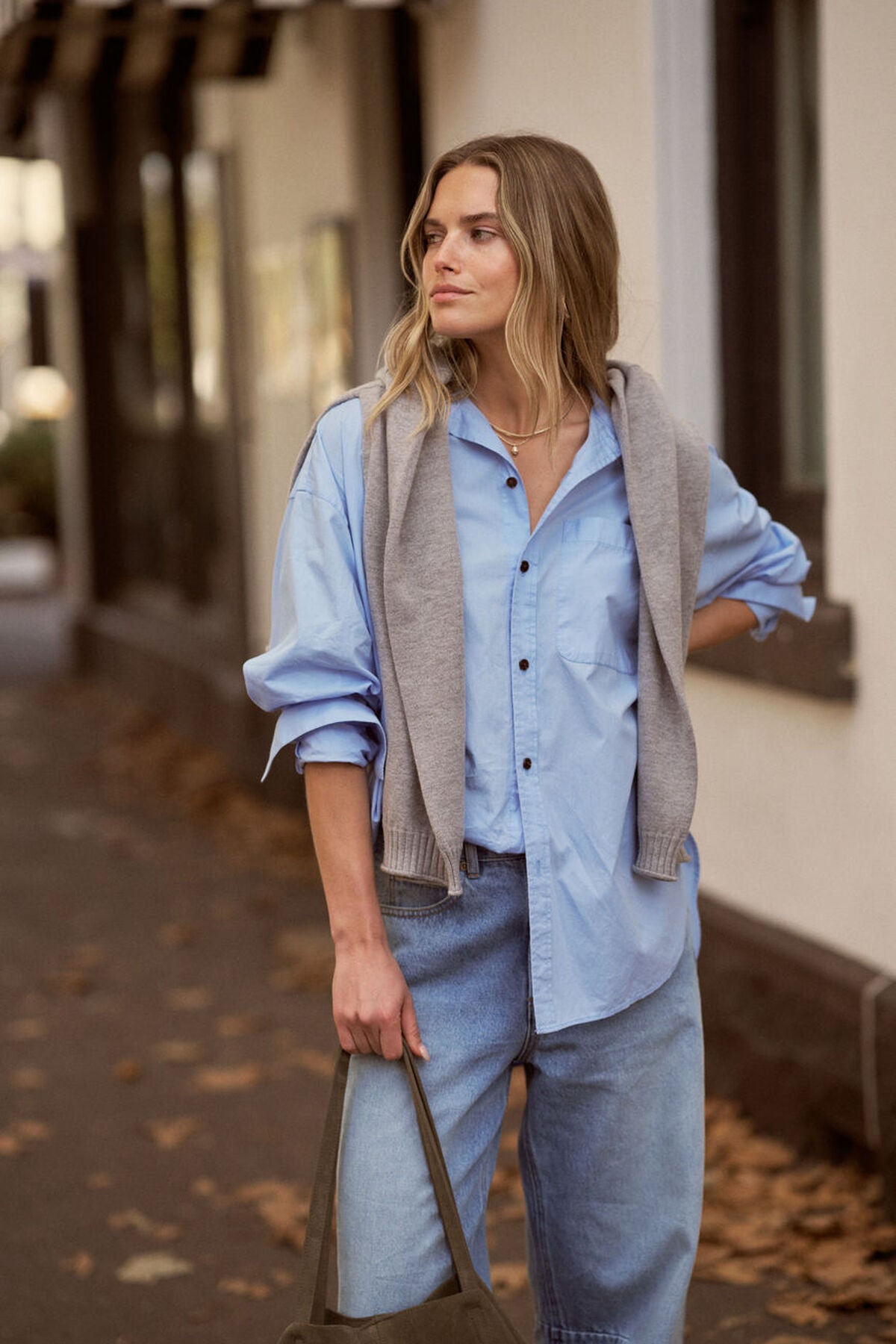PETA OVERSIZED SHIRT SKY BLUE