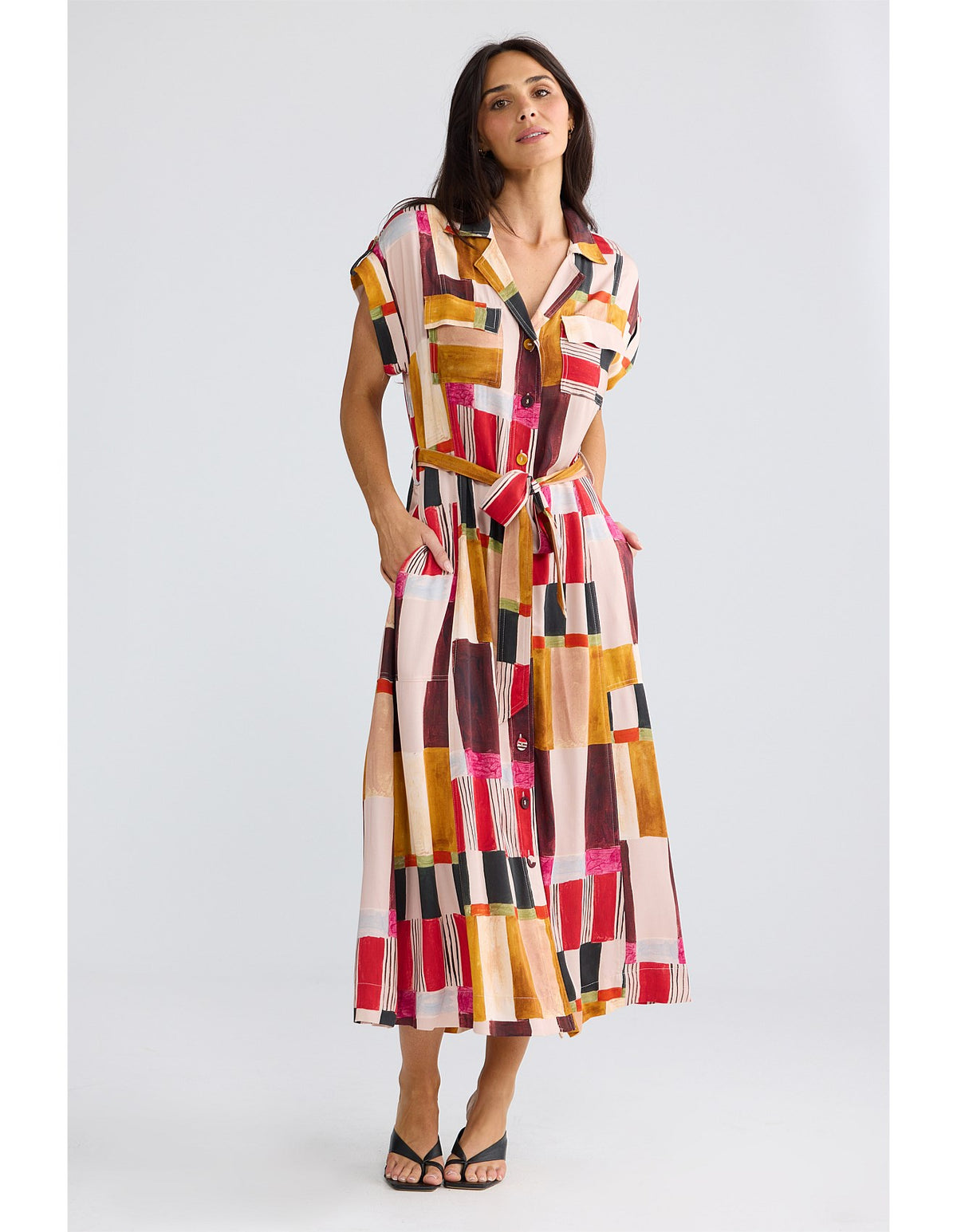 PORTIA DRESS PAINTERLY GEO