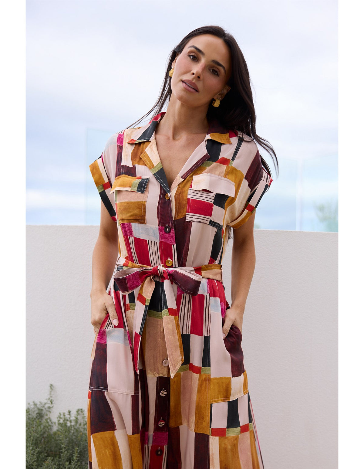 PORTIA DRESS PAINTERLY GEO