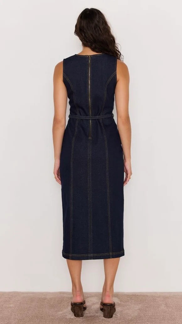 RAYA BELTED DENIM MINI DRESS