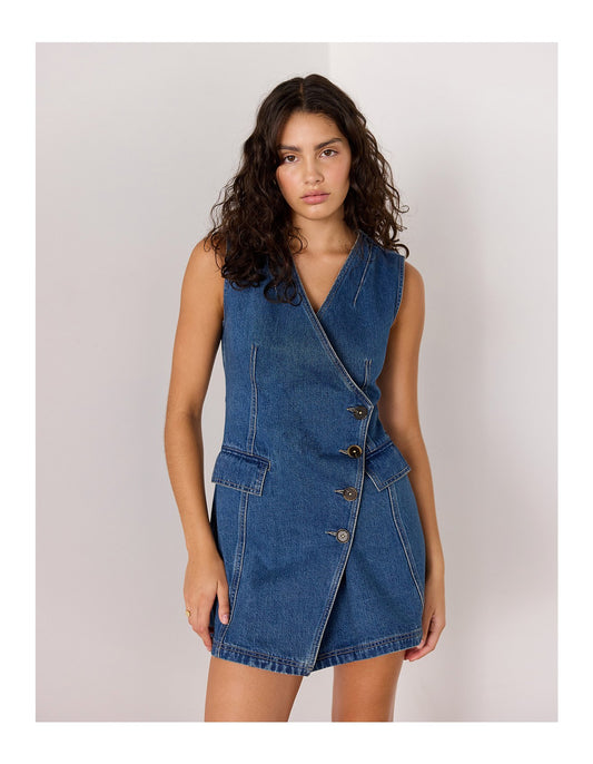 NORA DENIM WRAP DRESS