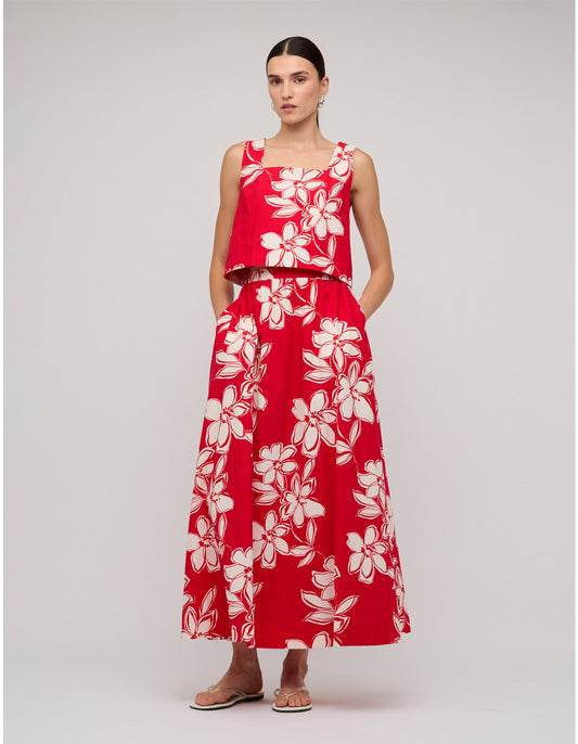 ELARA MAXI SKIRT RED