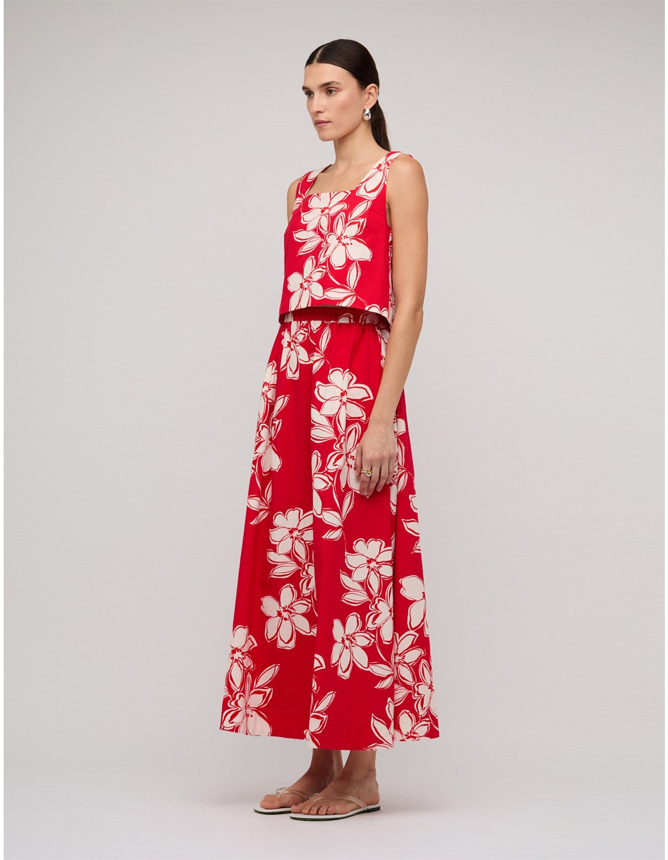ELARA MAXI SKIRT RED