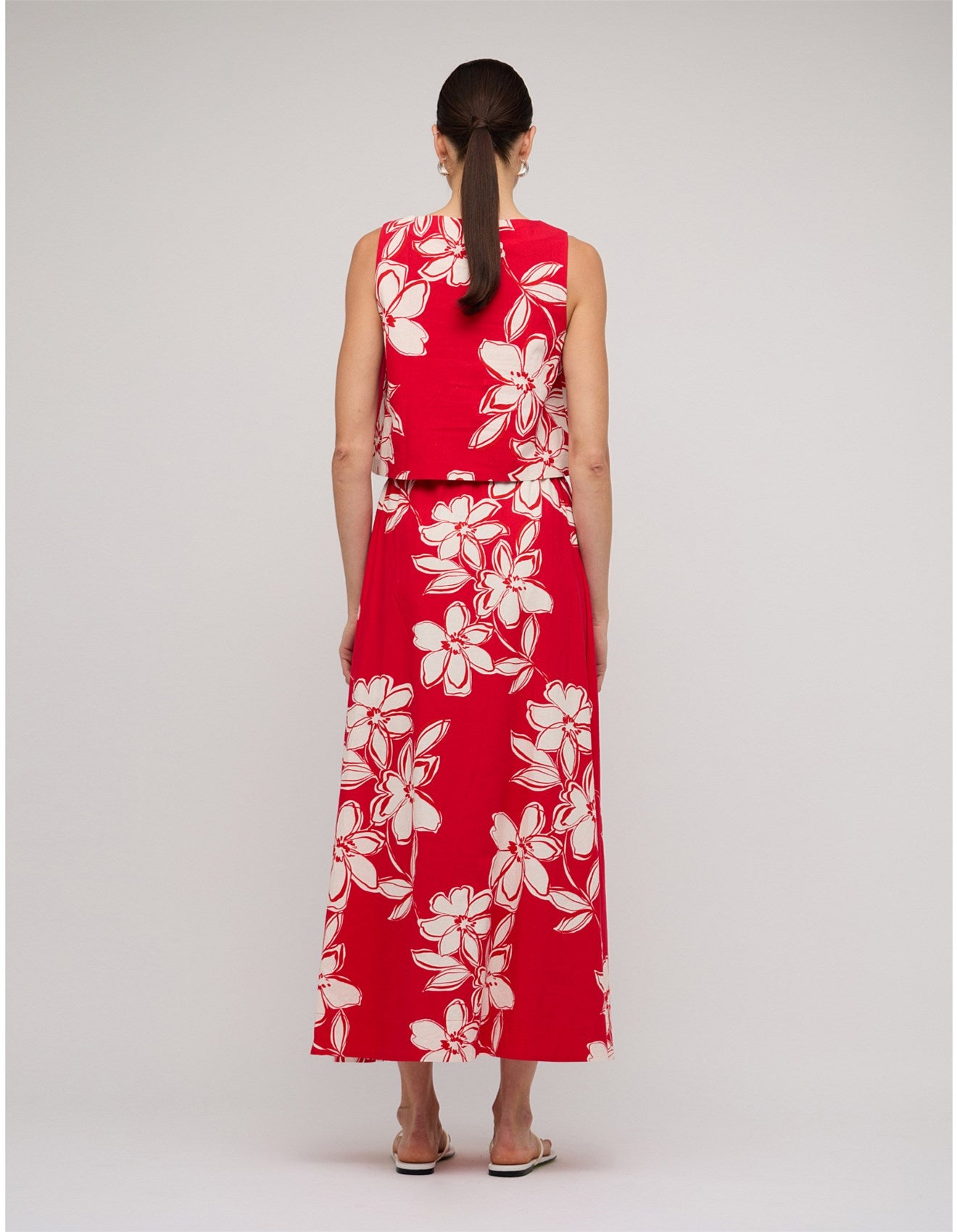 ELARA MAXI SKIRT RED