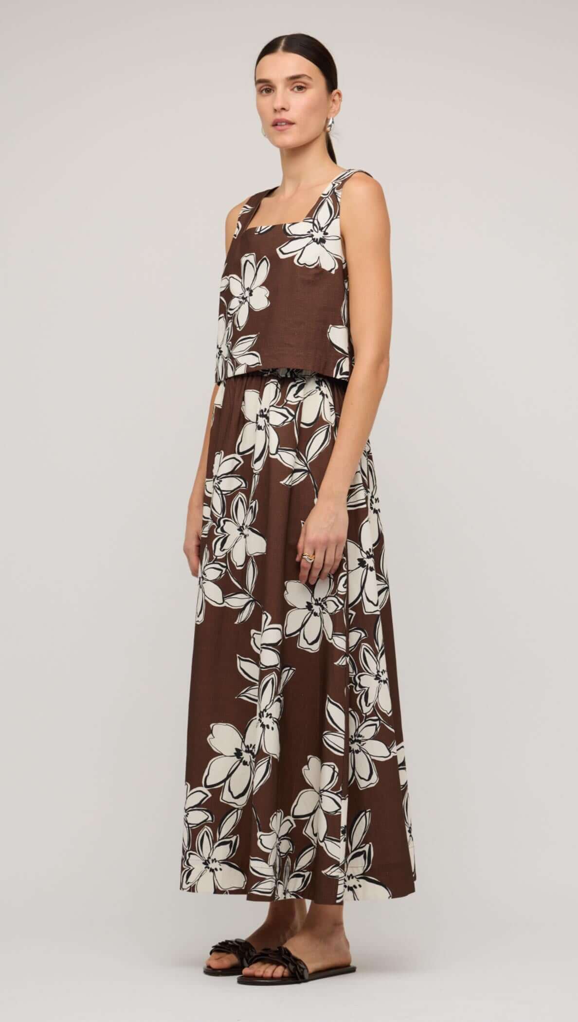 ELARA MAXI SKIRT BROWN