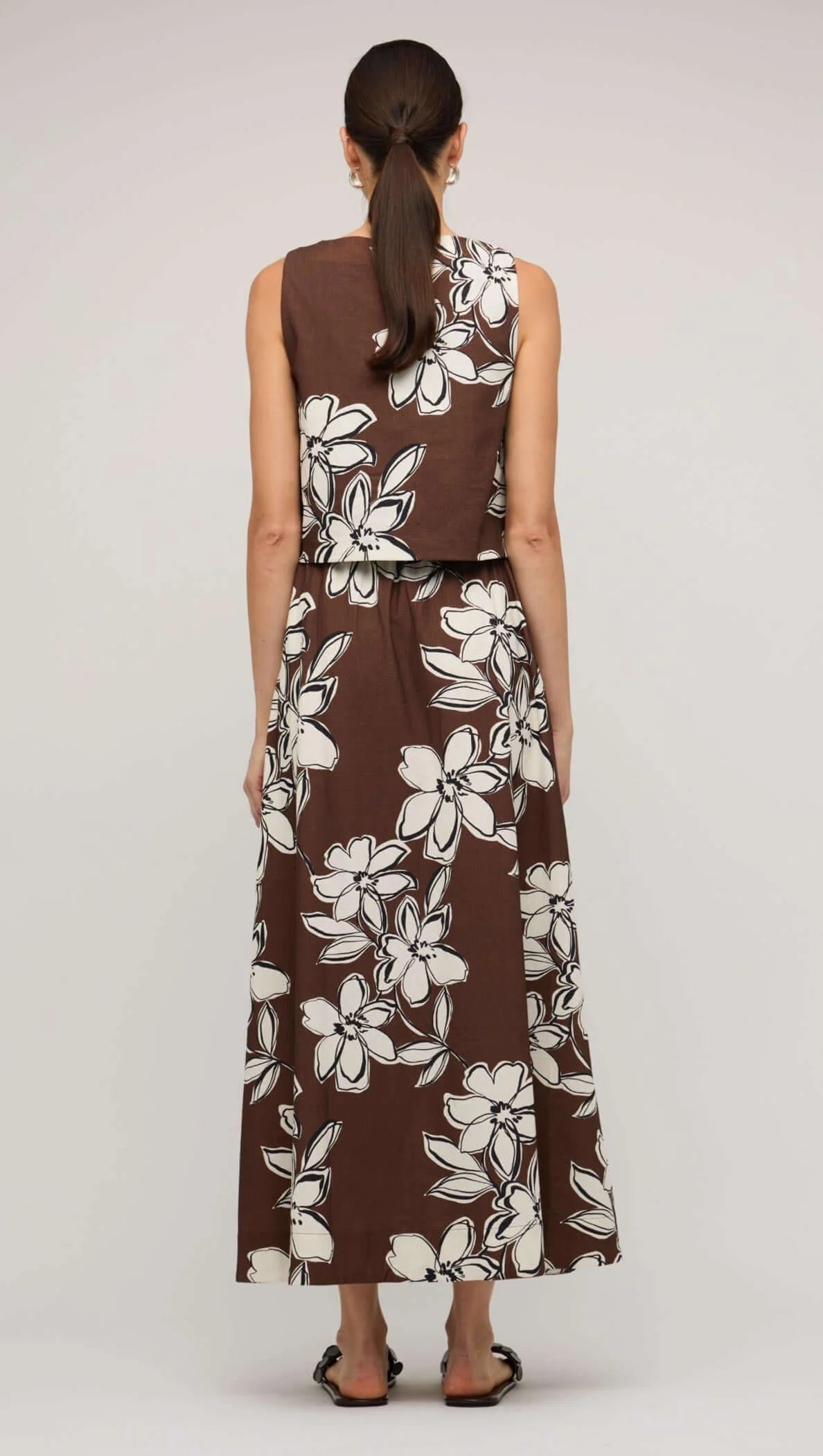 ELARA MAXI SKIRT BROWN