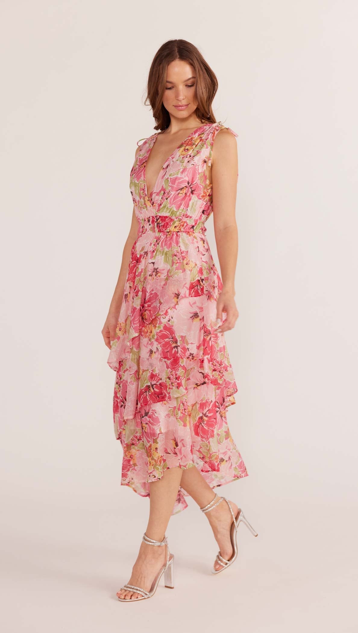 SIMONE TIERED MIDI DRESS