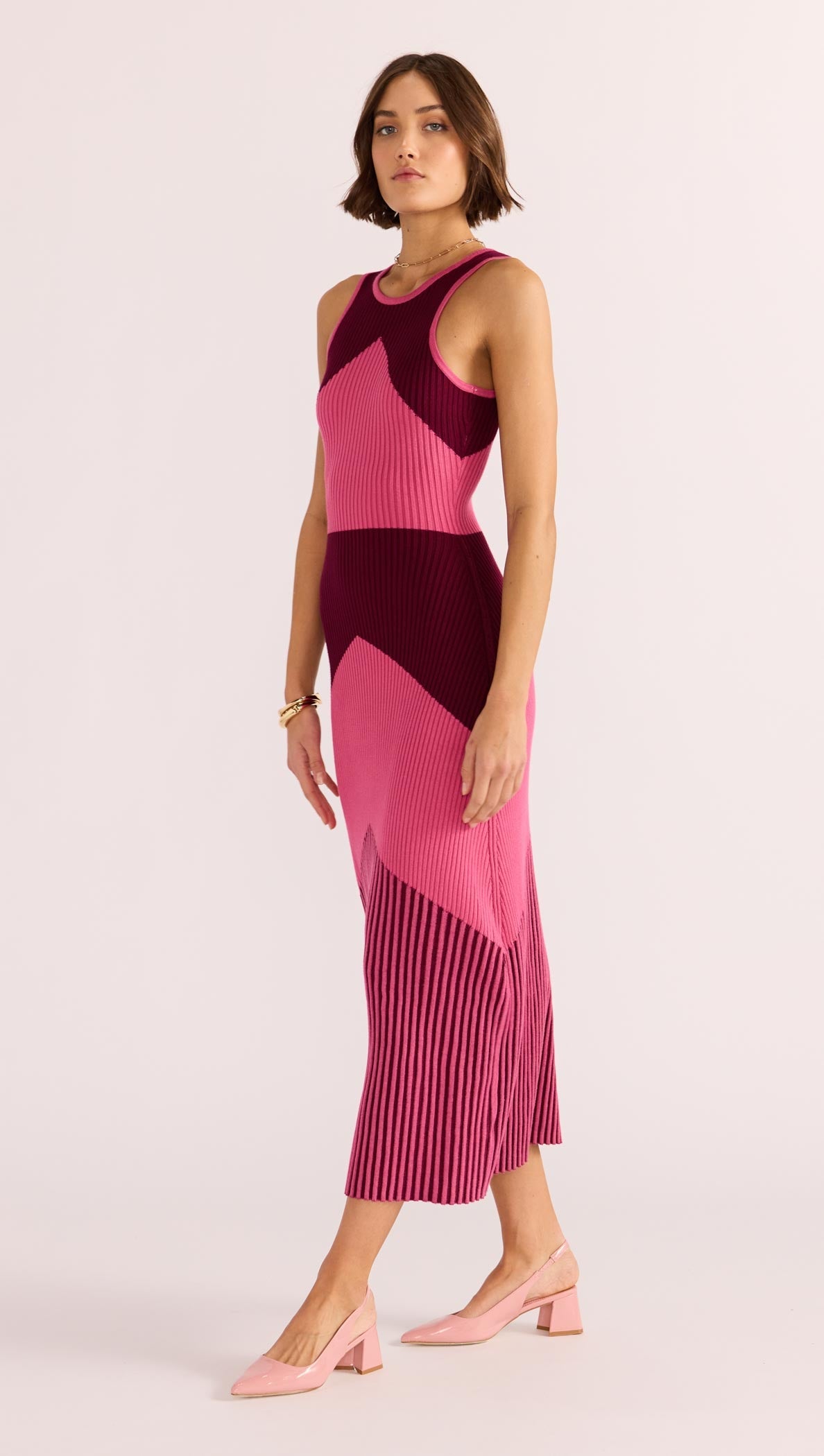 EMERIS INTARSIA KNIT DRESS