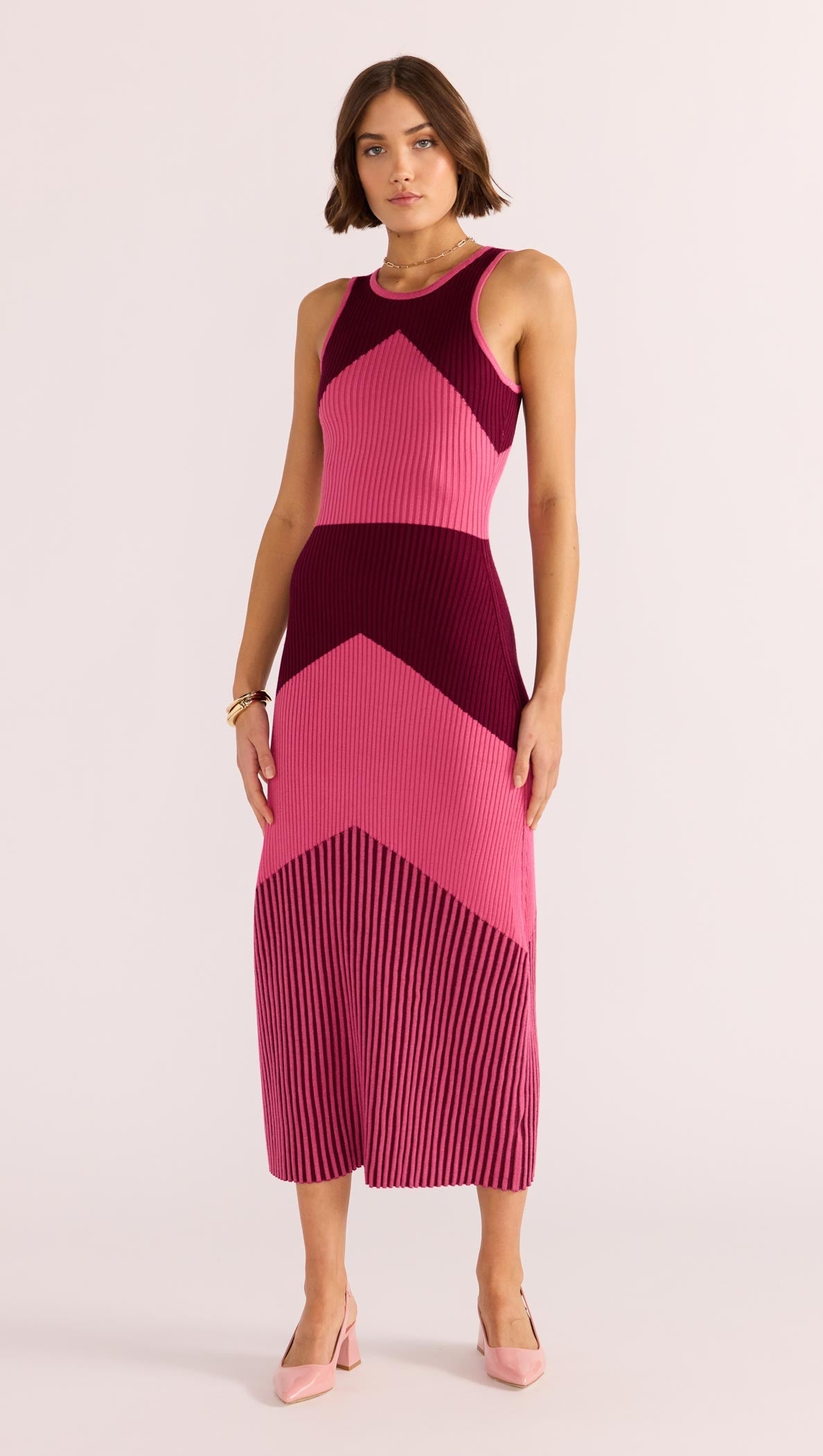 EMERIS INTARSIA KNIT DRESS