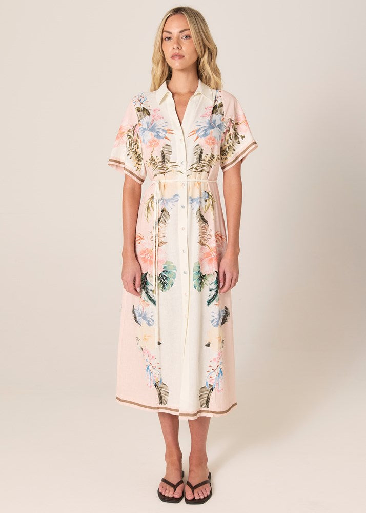 SOLARA PLACEMENT PRINT SHIRT DRESS