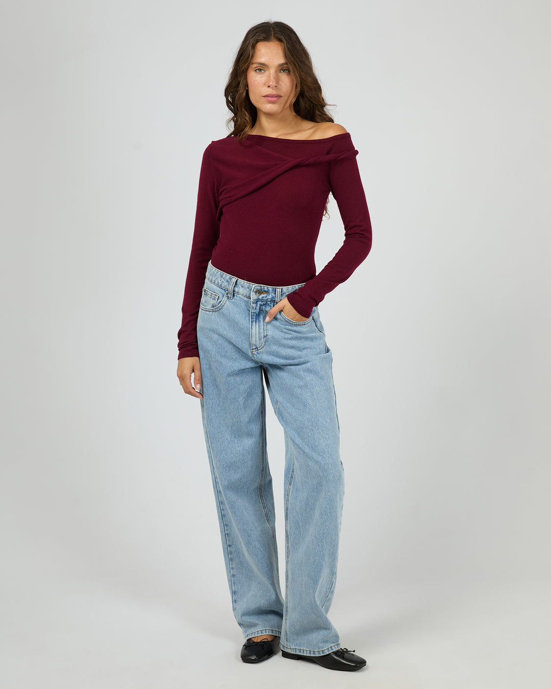 ASHTON KNIT LAYERED LS TOP