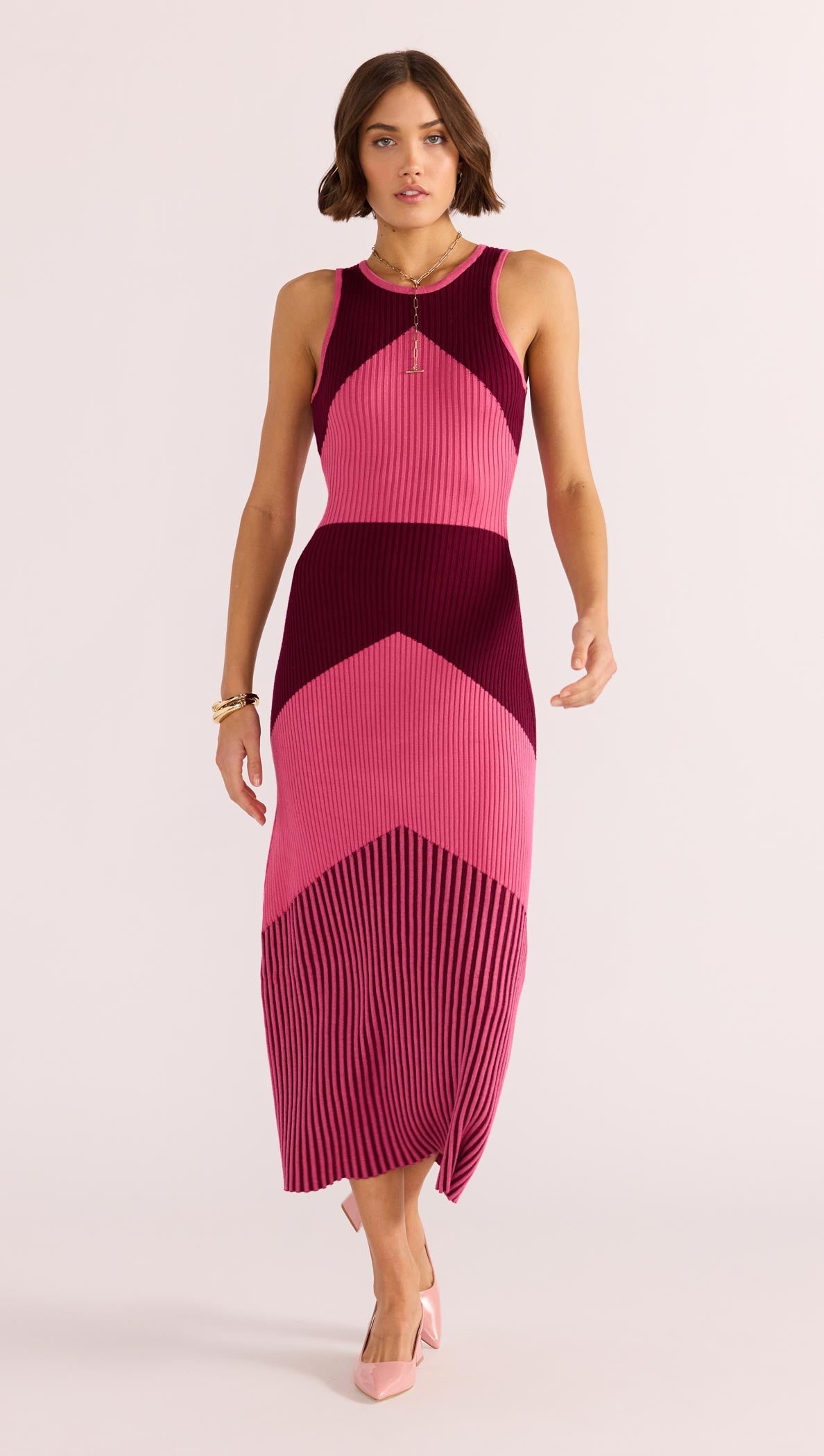 EMERIS INTARSIA KNIT DRESS